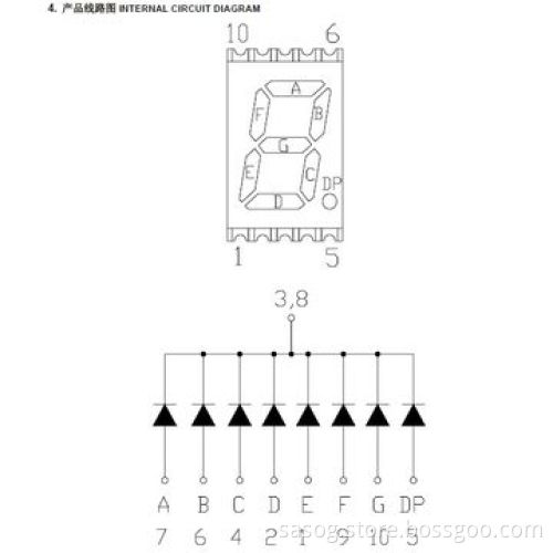 0.39-inch Single SMD LED Digit Display, Yellow Green, 570nm, Common Cathode